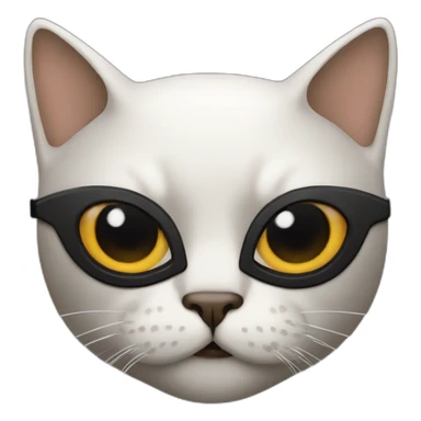 cat head in mask flash sticker