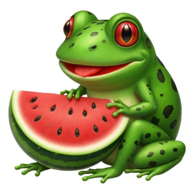 frog eating watermelon sticker