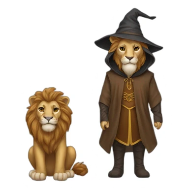  lion brown Wizard clothe sticker