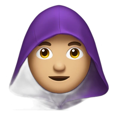 hacker with purple cloak on sticker