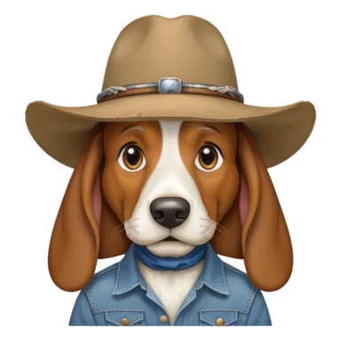 toothless hillbilly basset hound wearing a stetson sticker