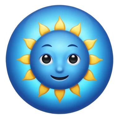 A blue realistic sun sticker