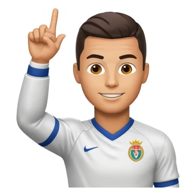 Cristiano Ronaldo emoji celebrating a goal, victory gesture, football uniform sticker