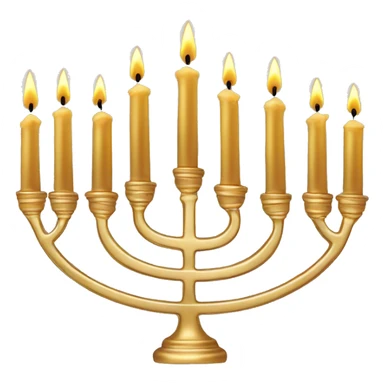 Gold Menorah with 8 candles sticker