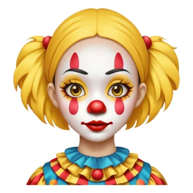 asian girl (yellow and very thin eyes) in clown outfit sticker