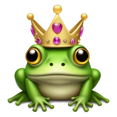 Frog wearing a princess crown  sticker