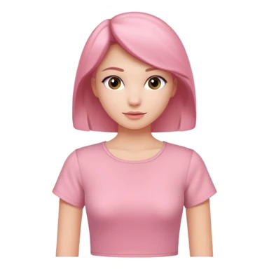 Rose-pink women’s top with short sleeves, soft fabric, gentle lighting, isolated on plain background. Complete plain, no textures. sticker