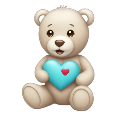 Teddy with heart sticker