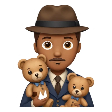 Detective with teddy bear toy  sticker