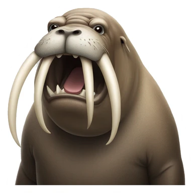 Angry walrus with big tusks sticker