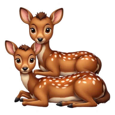 two Bambi deer lying next to each other sticker