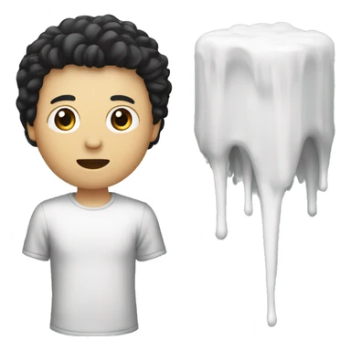 Person hair is balck and he is white and he wird glaces and There is a box on the left sticker