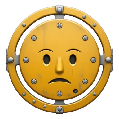 fais moi un boucliert gris avec un ? sticker