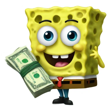 Spongebob counting money sticker