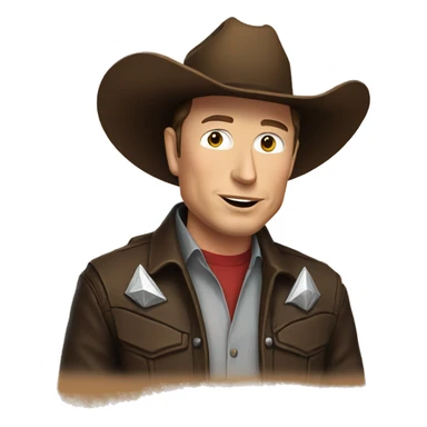 elon musk cowboy sticker