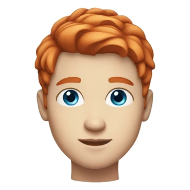 young guy with blue eyes and Redhead straight hair sticker