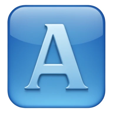 capital letter "A" printed in blue color square shape in center sticker