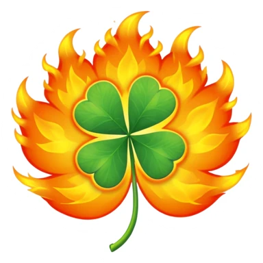 create a four leaf clover on fire sticker
