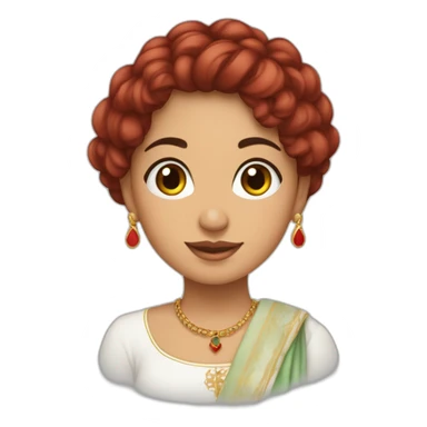 Une fille marocaine au cheveux bouclés avec le drapeau du Maroc sticker