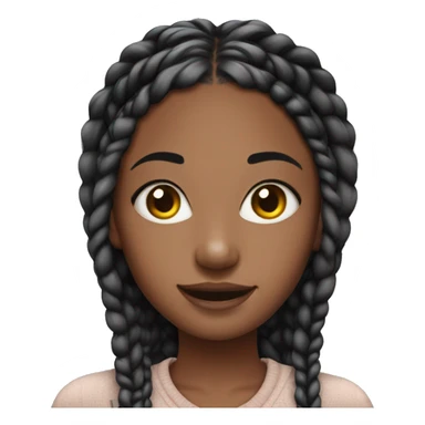Realistic girl with box braids  sticker