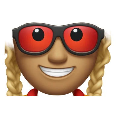 A guy with lightning McQueen glasses sticker