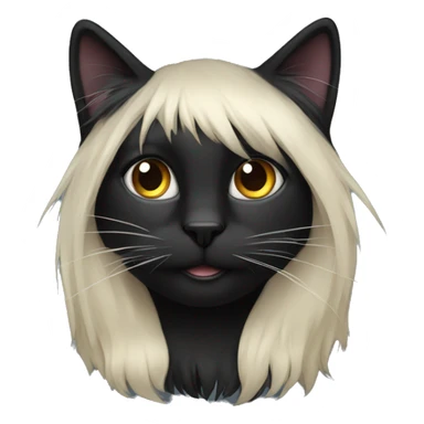 A black cat wirh long hair sticker