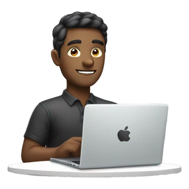 man with laptop rate with 5 stars sticker