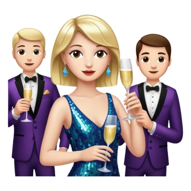 dancer at party with others sticker