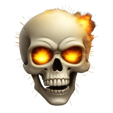 Skull with an explosion sticker