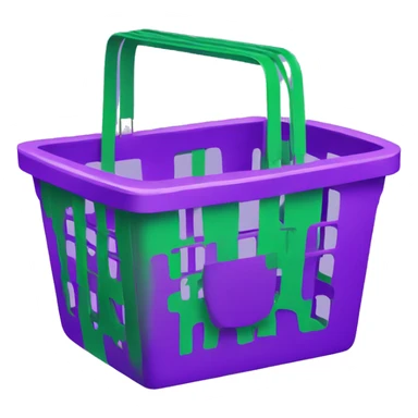 shopping basket violet wie green sticker
