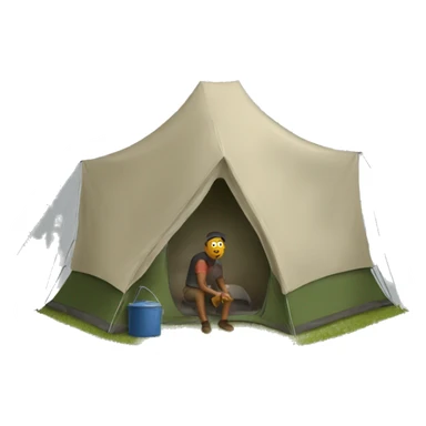 Pitching a tent sticker