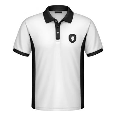 White polo tshirt with vertical black strips sticker