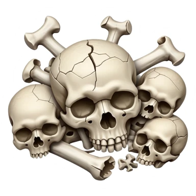 pile of bones sticker