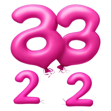 Four Pink balloons that spell 2025 sticker