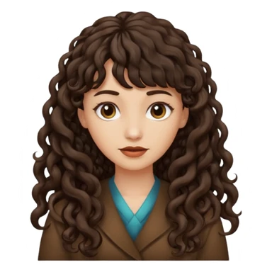 Fais la frange plus tordu la peau plus foncé et les cheveux bruns et bien plus long mais avec les cheveux bouclés  sticker