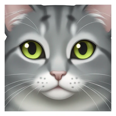 grey tuxedo cat with light green eyes sticker