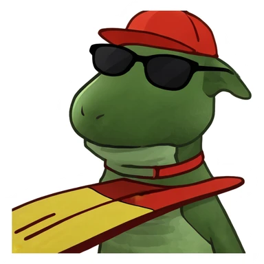 j’aimerais un chien avec un chapeau rouge sur une planche de surf sticker