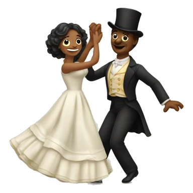 Pareja bailando en la época del romanticismo  sticker