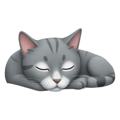 Grey cat sleeping sticker