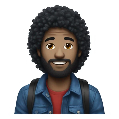 Spooder man red and blue and hase black fluffy hair sticker