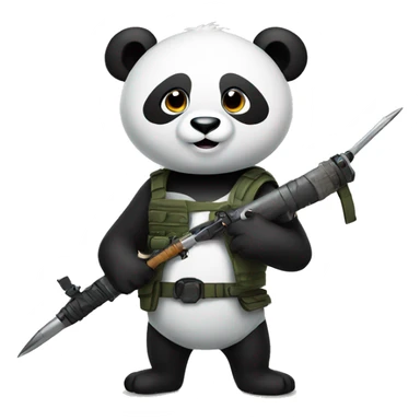 Panda with weapons sticker