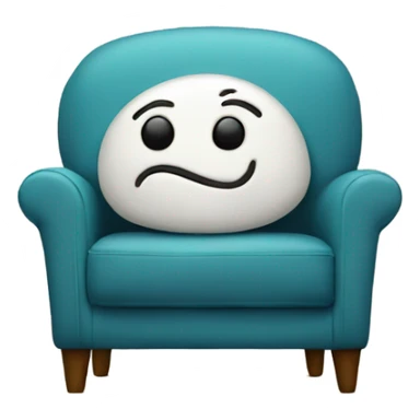 smiley face sitting in cozy chair sticker