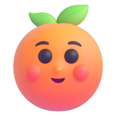 realistic and soft peach icon without eyes, nose, or mouth sticker