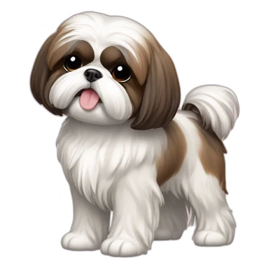 Dog Shih Tzu with drop coat full-height  sticker