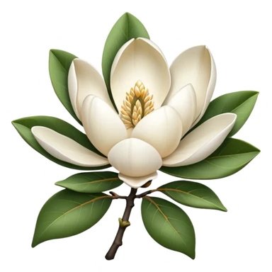 white magnolia sticker