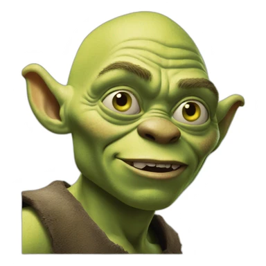 Shrek on gollum sticker