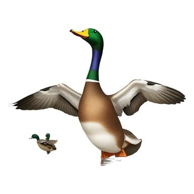 Mallard Duck landing on Decoys sticker