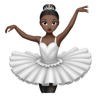 Black swan ballerina emoji from a far to see the whole body dancing sticker