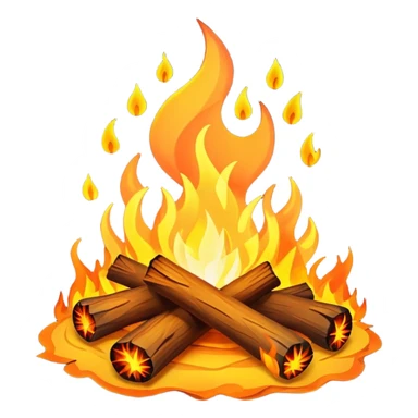 campfire with flames sticker