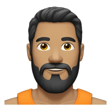 man-black-hair-beard-muscular sticker